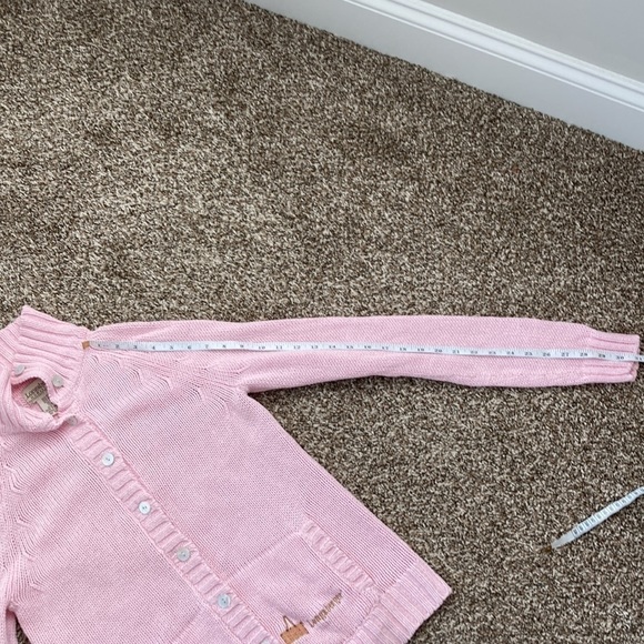 Vintage 90s 80s Longaberger Homestead Pink Knit Cardigan Buttonup Sweater Small - Picture 7 of 12
